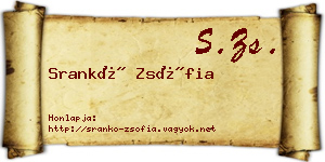 Srankó Zsófia névjegykártya