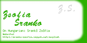 zsofia sranko business card