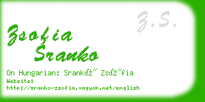 zsofia sranko business card